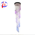 Square Dining Stainless Steel Chandeliers Pendant Lights Modern Hotel Rectangle Purple White Glass Ceiling Chandelier